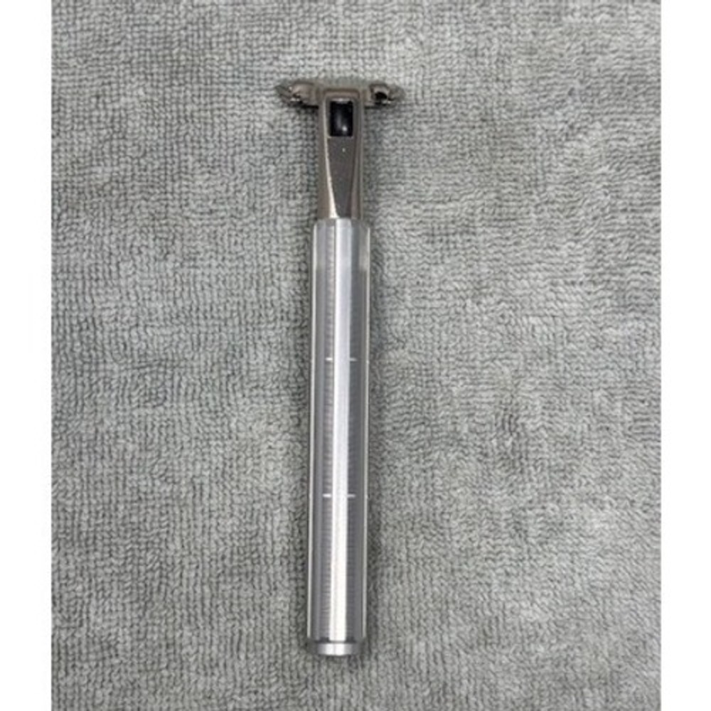 Vtg Gillette Atra Silver Metal Razor Handle Textured Grip Pivoting Head